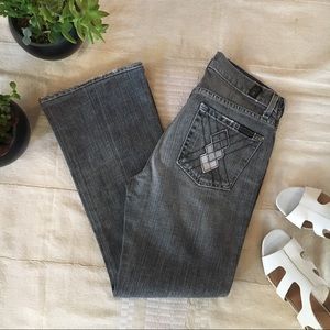 7 For All Mankind gray crop jeans diamond pockets